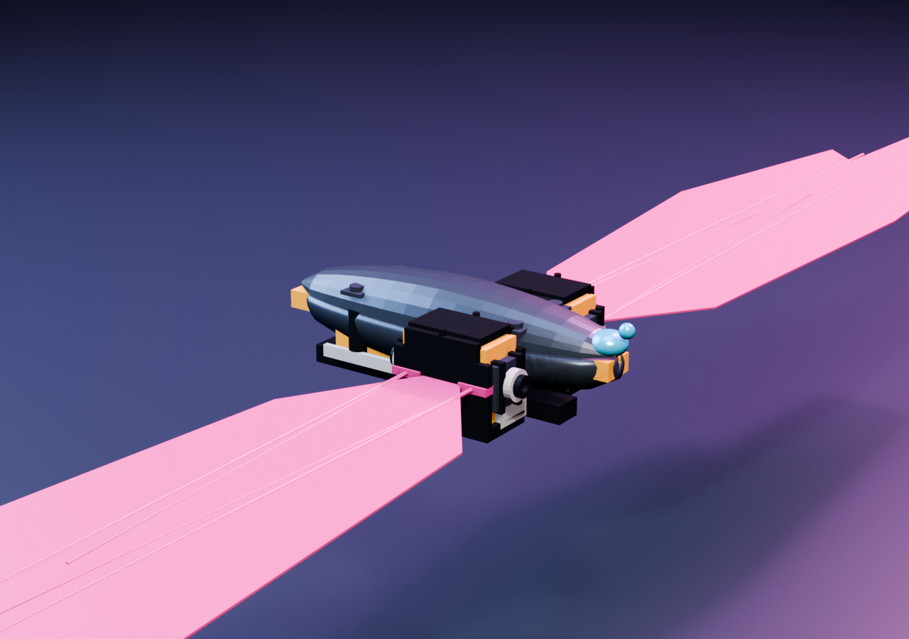 Close view of the BFL-1 Revision B wing-root mechanism and actuator cradles