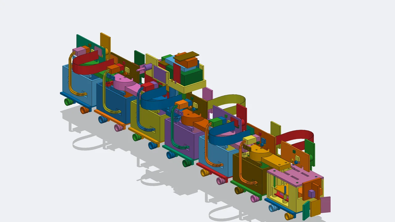 Current L6 whole-assembly rendering of the segmented Wormbot